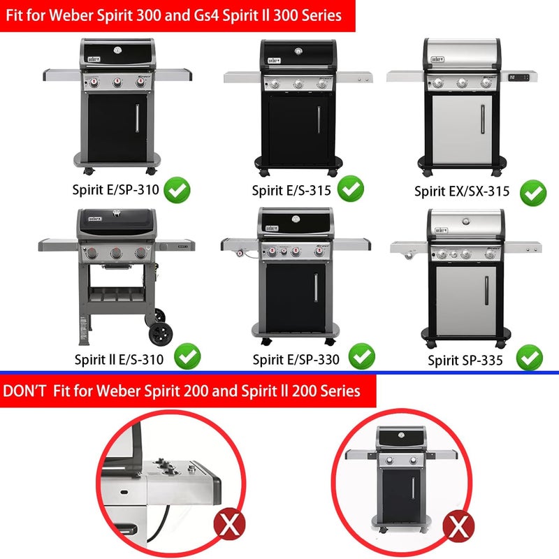 Leship Store Spirit e310 Grill Parts,7636 Flavorizer Bars and 69787 Burner Tube for Weber Spirit and Spirit II 300 Series E310 E320 S310 S320 with Front Control (15.3" Flavor Bars,18" Burner Tube) - Image 5
